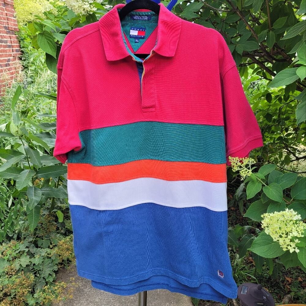 Vintage Tommy Hilfiger Colorblock Rugby Polo size Medium